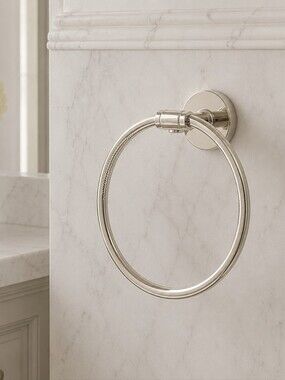 NWT Restoration Hardware Polished Nickel Towel Ring - Kent collection